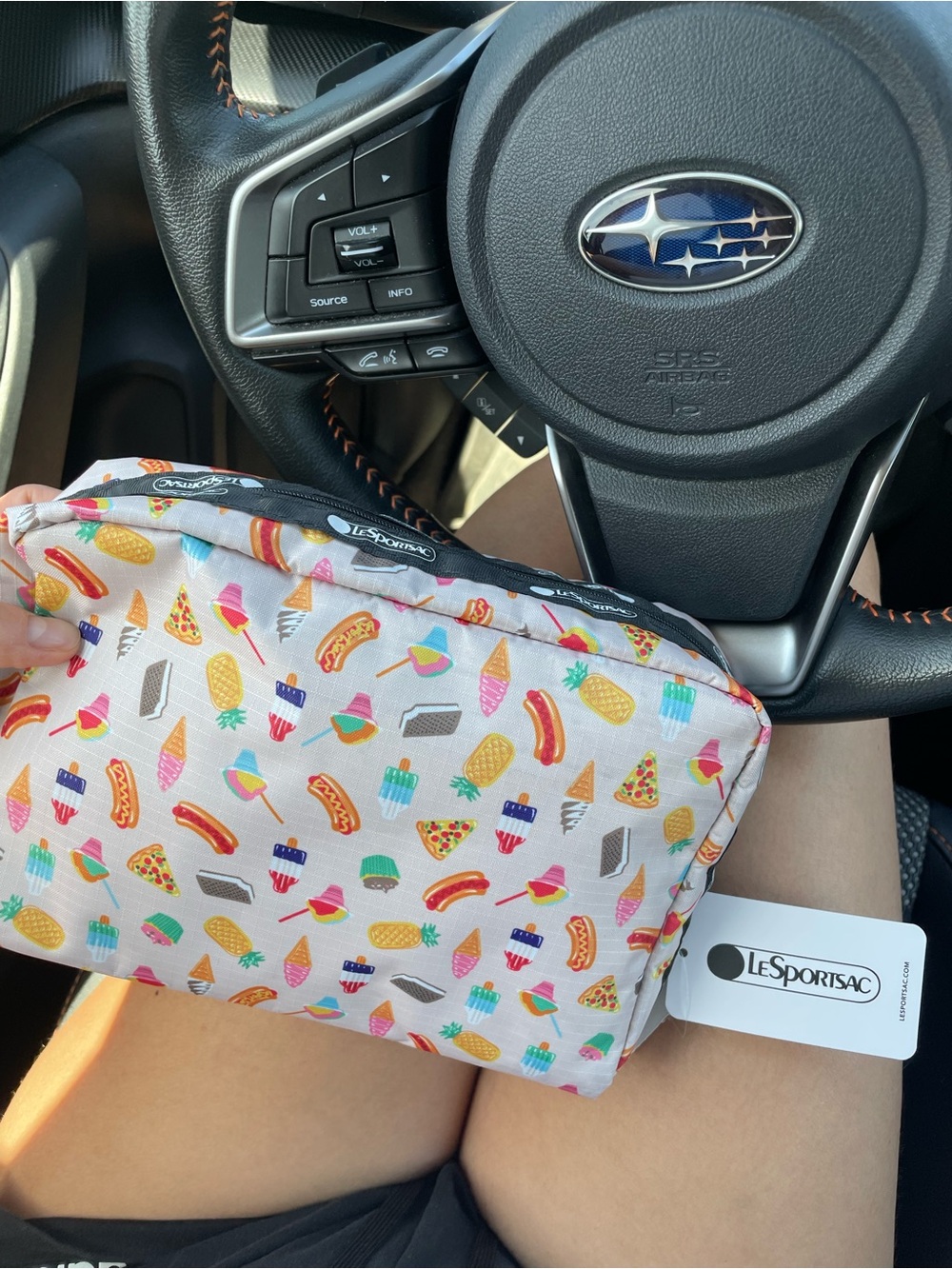Lesportsac Cream Snack print Pouch